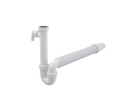 Sifon trubkový s převlečnou maticí 6/4", přípojkou a flexi hadicí - A83-DN50/40