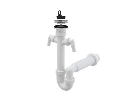 Sifon trubkový s nerezovou mřížkou DN70 a dvěma přípojkami - A820-DN50