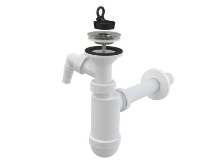 Sifon umyvadlový DN32 s přípojkou a nerezovou mřížkou DN63 - A410P