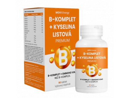 MOVit B Komplet + Kyselina listová PREMIUM 90 tabliet