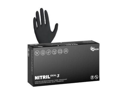 Nitrilové rukavice NITRIL IDEAL3 100 ks nepudrované čierne