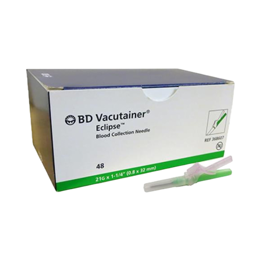 BECTON DICKINSON Bezpečnostná ihla BD Vacutainer Eclipse Rozmer ihly: 21G 0,8 mm x 32 mm, zelená