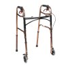 Štvorkolesové trojfunkčné chodítko s brzdami bronzová farba, detail
