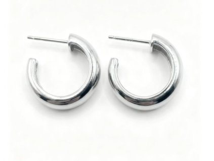 Modern Sculptural Hoop Earrings in Sterling Silver