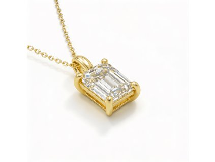 Minimalist Iconic Necklace with Emerald-Cut Zirconia