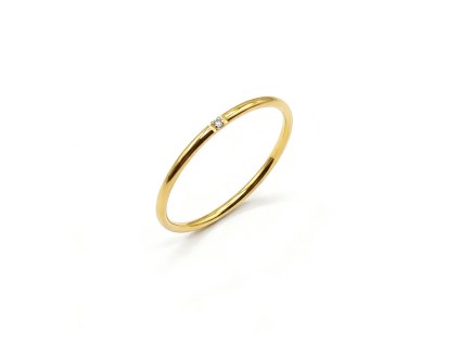 Minimalist Gold Ring with Delicate AAAA CZ