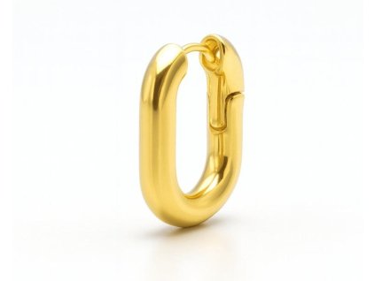 Minimalist Oval Hoop Earrings in 18K Gold Tone