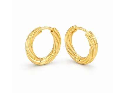 Minimalist Twisted Hoop Earrings in 18k Gold Tone