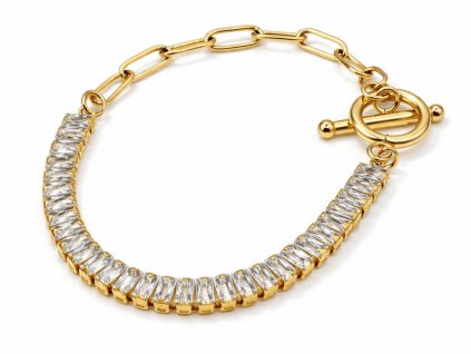 Minimalist Gold Bracelet with 5A Cubic Zirconia