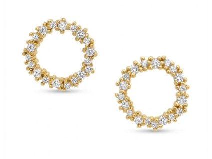 Delicate 5A Zirconia Gold-Plated Sterling Silver Hoop Earrings