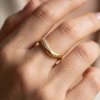 A hand with Zirconia Ring in Gold Tone