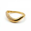 Stardust Flow – Romantic 5A Cubic Zirconia Ring in Gold Tone