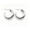 Modern Sculptural Hoop Earrings in Sterling Silver
