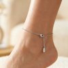 Minimalist Sterling Silver Anklet with Adjustable Chain