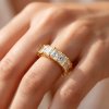 Gold Eternity Ring with Brilliant Zircon Sparkle