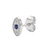 Athena Evil Eye Stud Earrings – Sterling Silver & Blue CZ