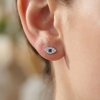Athena Evil Eye Stud Earrings – Sterling Silver & Blue CZ