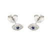 Athena Evil Eye Stud Earrings – Sterling Silver & Blue CZ