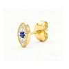 Athena Eye – Luxury Evil Eye Stud Earrings with Sapphire Blue CZ