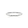 Minimalist Wedding Band with AAAA CZ Stones – Rhodium Plated Stainless Steel Ring