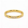 Minimalist Wedding Band with AAAA CZ Stones – 18K Gold Plated Stainless Steel