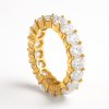 Minimalist Gold Eternity Ring with White Zircon