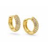 Modern Gold Hoop Earrings with Zircons