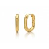 Minimalist Oval Hoop Earrings in 18K Gold Tone