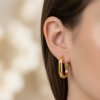 Minimalist Oval Hoop Earrings in 18K Gold Tone