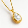 Bridal Baroque Pearl Necklace in 18K Gold Embrace