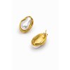 Sculptural Pearl Earrings in a Gold Frame
