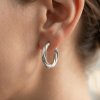 Modern Twisted Hoop Earrings in Stainless Steel