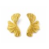 Minimalist Ginkgo Earrings in Gold Tone