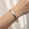Minimalist Stainless Steel Bracelet with White 5A CZ