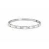 Minimalist Stainless Steel Bracelet with White 5A CZ