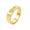 Minimalist Gold Band Ring with White Zircon Inlay