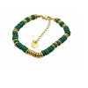 Elegant Luxury Bracelet with Natural Green Stone and Gold Accents