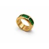 Gold Ring with Triple Emerald Glow