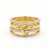 Goddess Ring: Interlinked Golden Bands with a Constellation of Zirconia