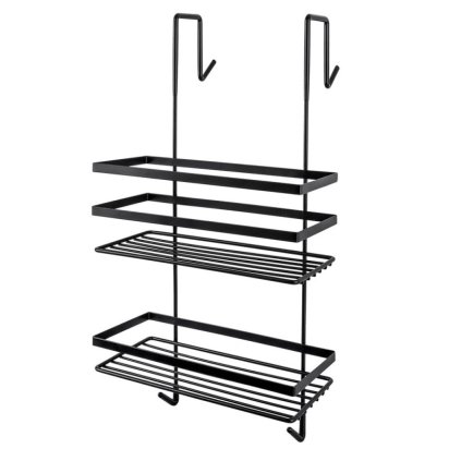 Drôtená kúpeľnová polička v čiernom prevedení