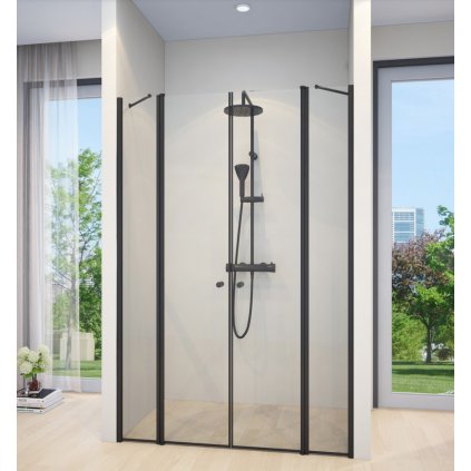 Dvojkrídlové sprchové dvere Sanovo T4 Black s PBDB20