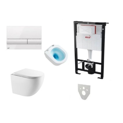 Alcadrain (Alcaplast) Set 5v1 Sadromodul AM101/1120 + tlačítko M1710 + izolácia M91 + WC ARCO BASSO TORNÁDO