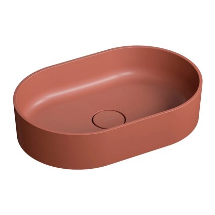 Keramické umývadlo na dosku, biela lesklá Omnires OVO M+ terakotová matná