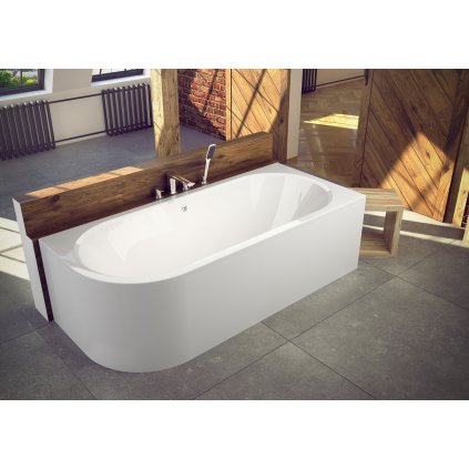 Asymetrická akrylátová vaňa Besco AVITA 160x75 cm (#WAV-160-NP) (Orientácia ľavá)