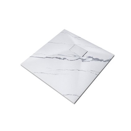 Besco - štvorcová sprchová vanička z SMC Vexo Marble 90x90x3 cm (VM-90-90-K)