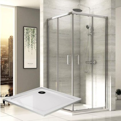 Sanovo DELIVERY SQUARE sprchovy set 80x80x190cm s vanickou z liateho mramoru 6852