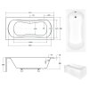 3097 3 obdlznikova akrylatova vana besco aria 140x70 cm waa 140 pa