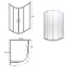 Asymetrické sprchový kút Besco MODERN 120x90x185 cm (Výplň skla číre sklo)