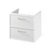 S1021 001 MILLE 60 WASHBASIN CABINET WHITE MAT DSM WITH S1021 017 MILLE HANDLE GOLD