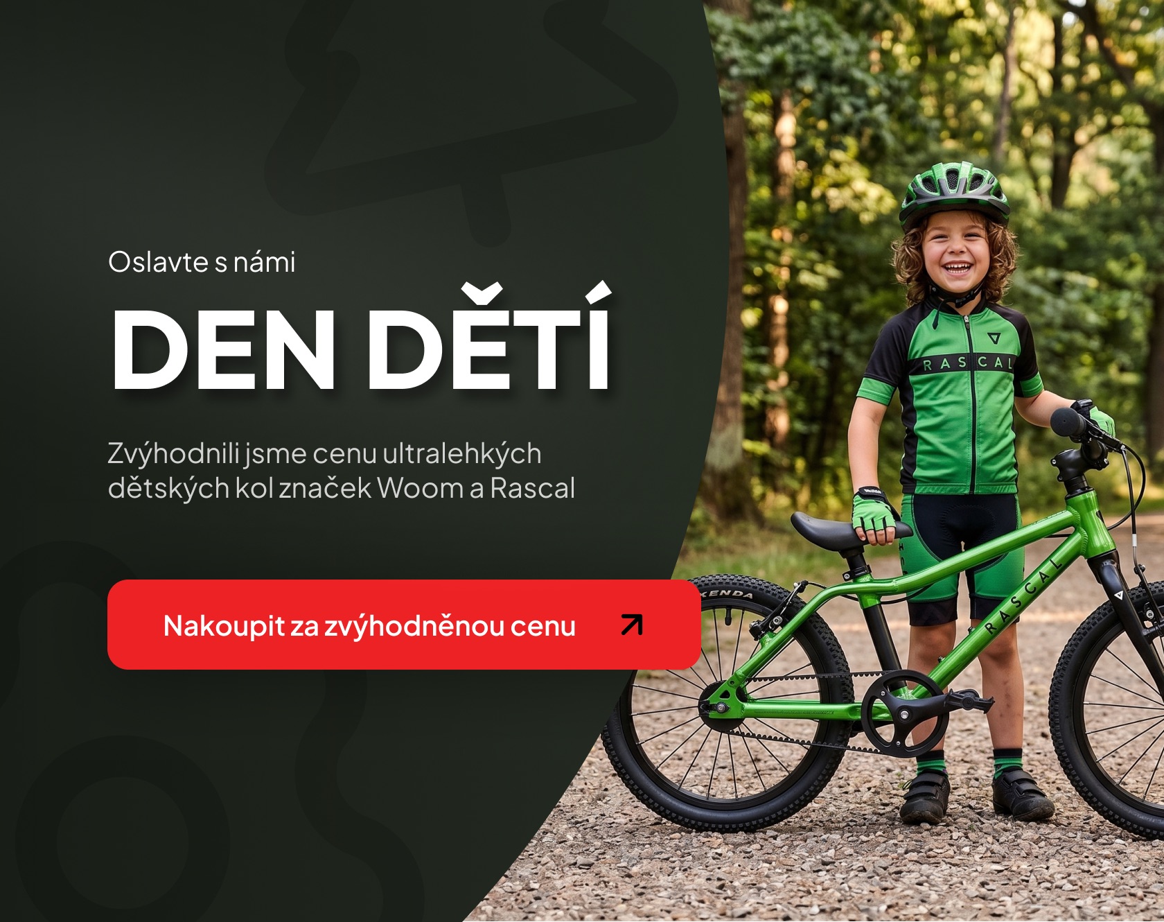 Oslavte společně s námi den dětí se slevou na vybraná ultralehká dětská kola značek Woom a Rascal